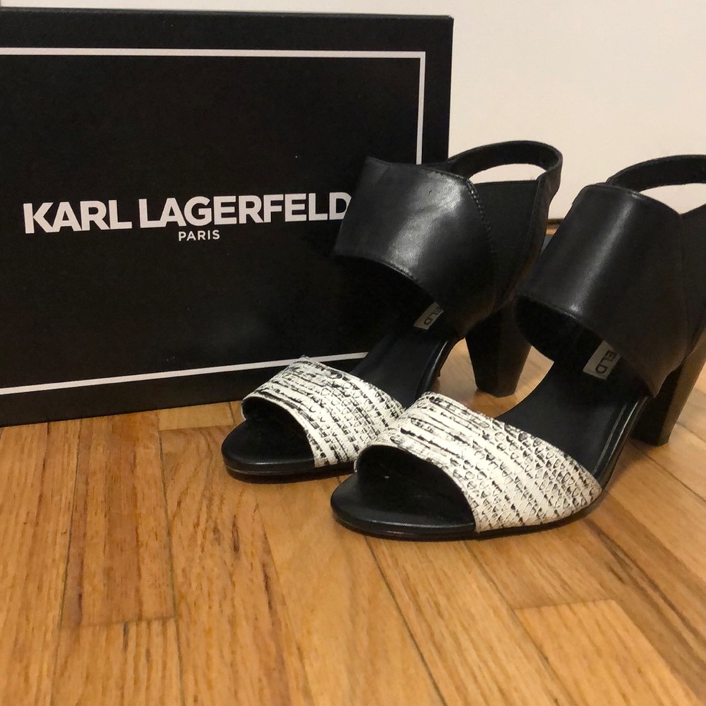 Karl Lagerfeld Paris heeled sandal.  Size 7